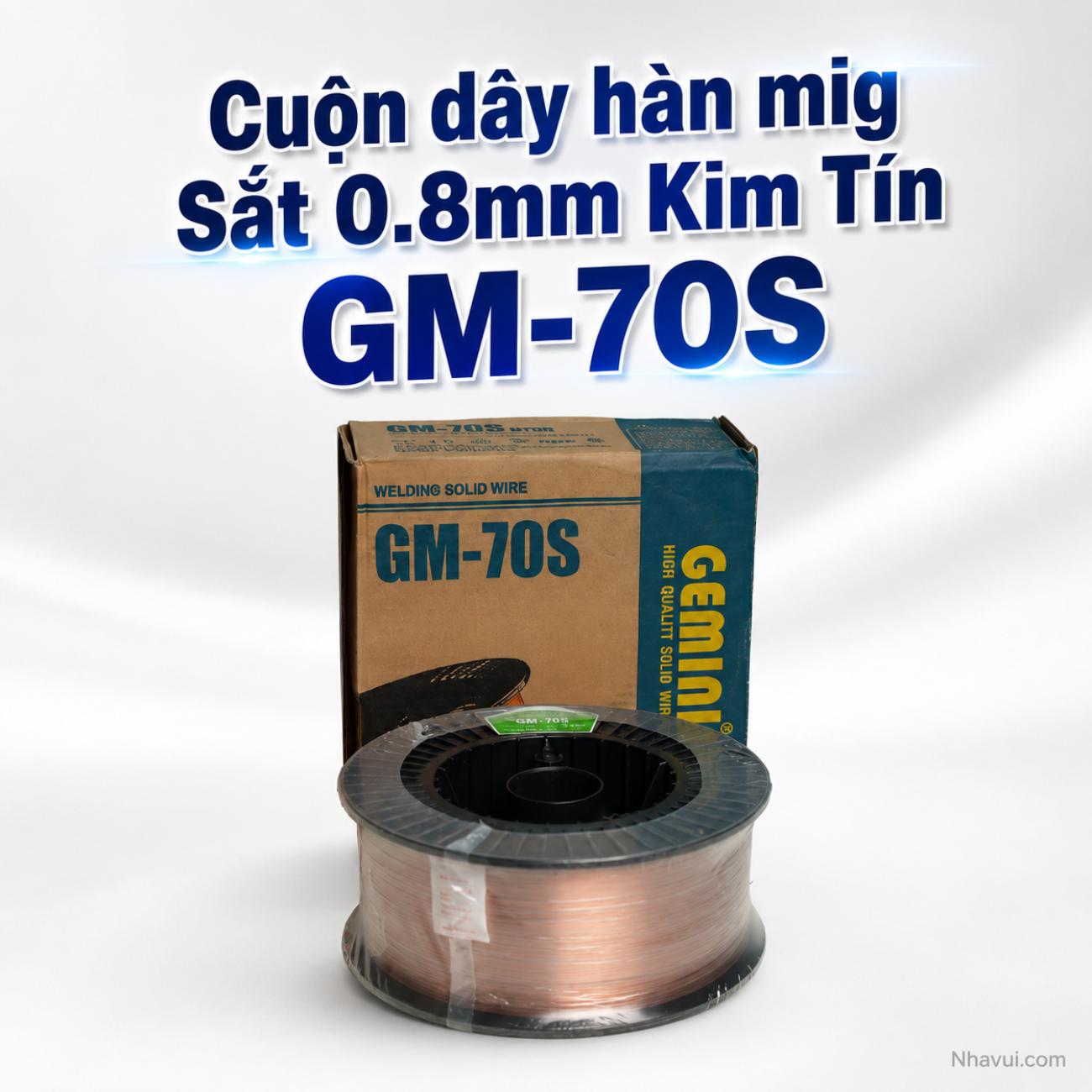 Cuộn dây hàn MIG sắt Gemini GM-70S đường kính 0.8mm cuộn 15kg