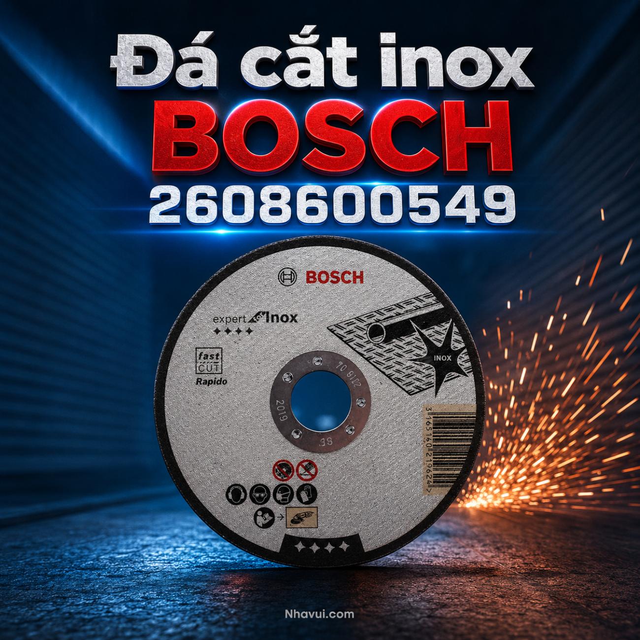 Đá cắt inox Bosch 2608600549 kích thước 125x1x22.23mm
