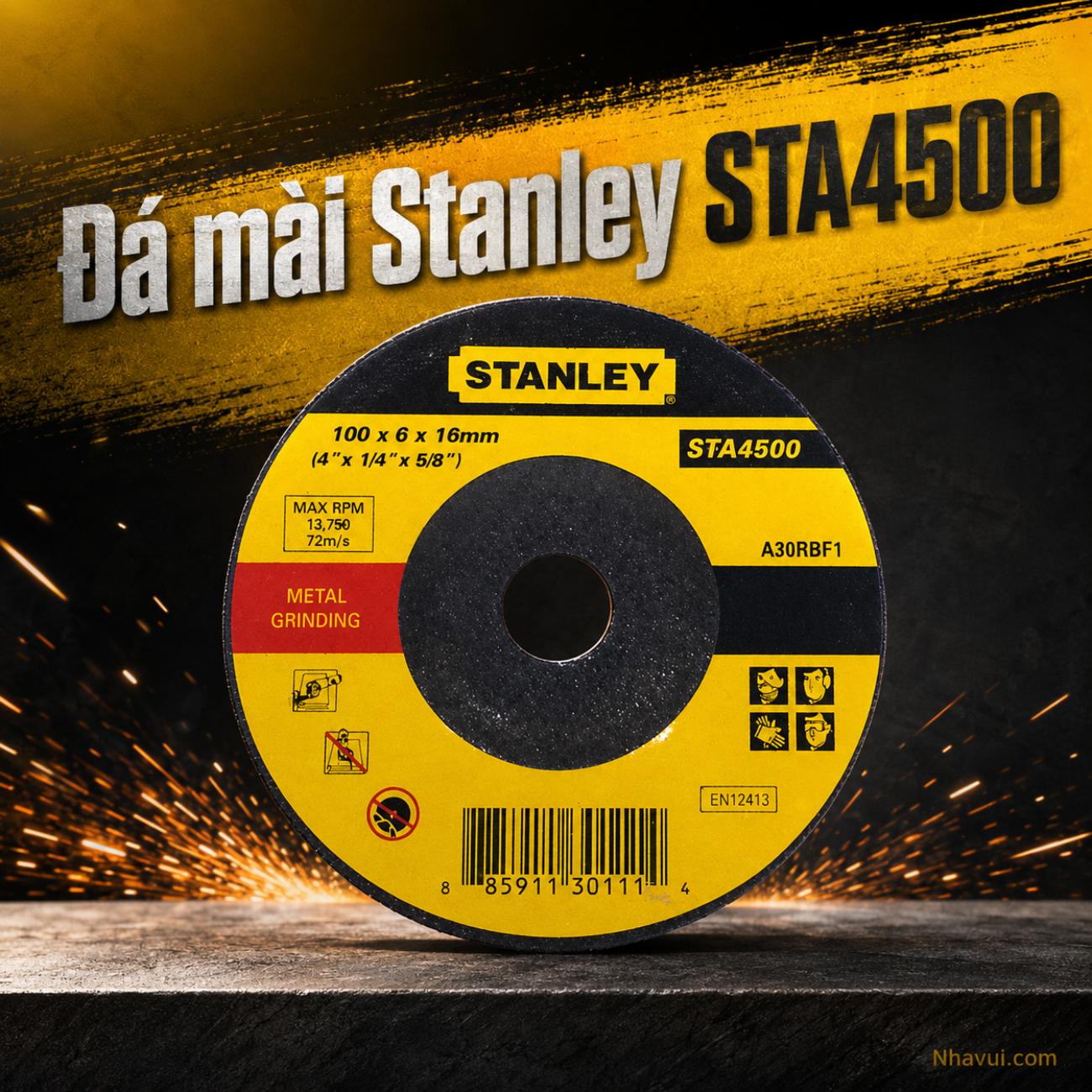 Đá mài kim loại Stanley STA4500 kích thước 100x6x16mm