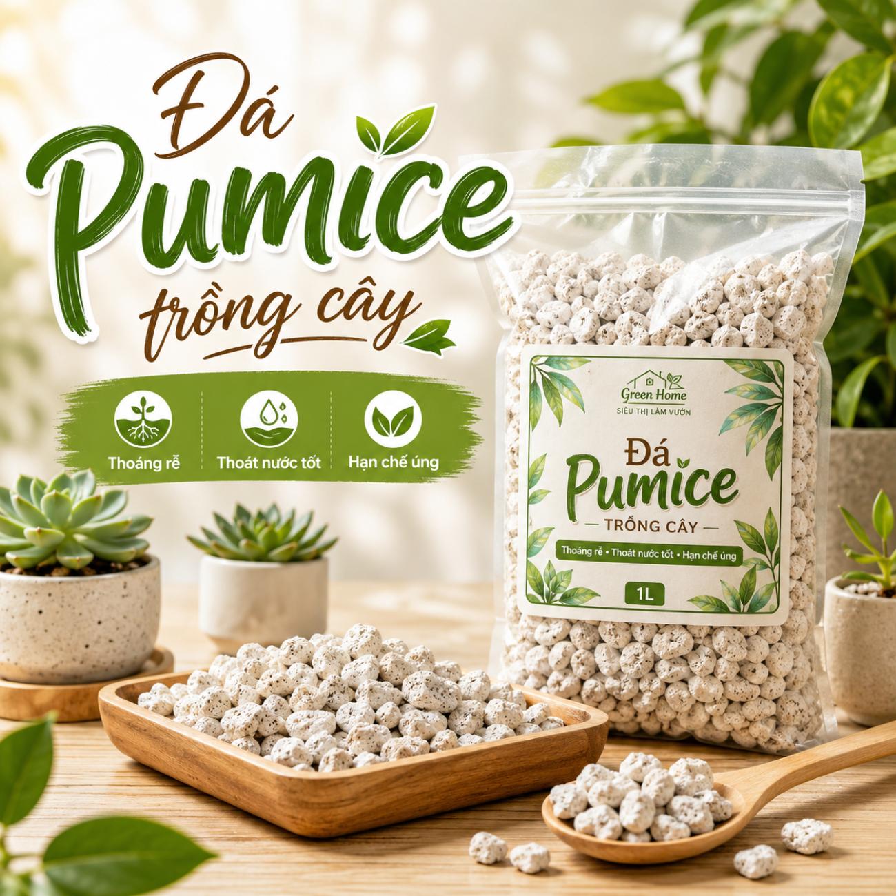 Đá Pumice trồng cây