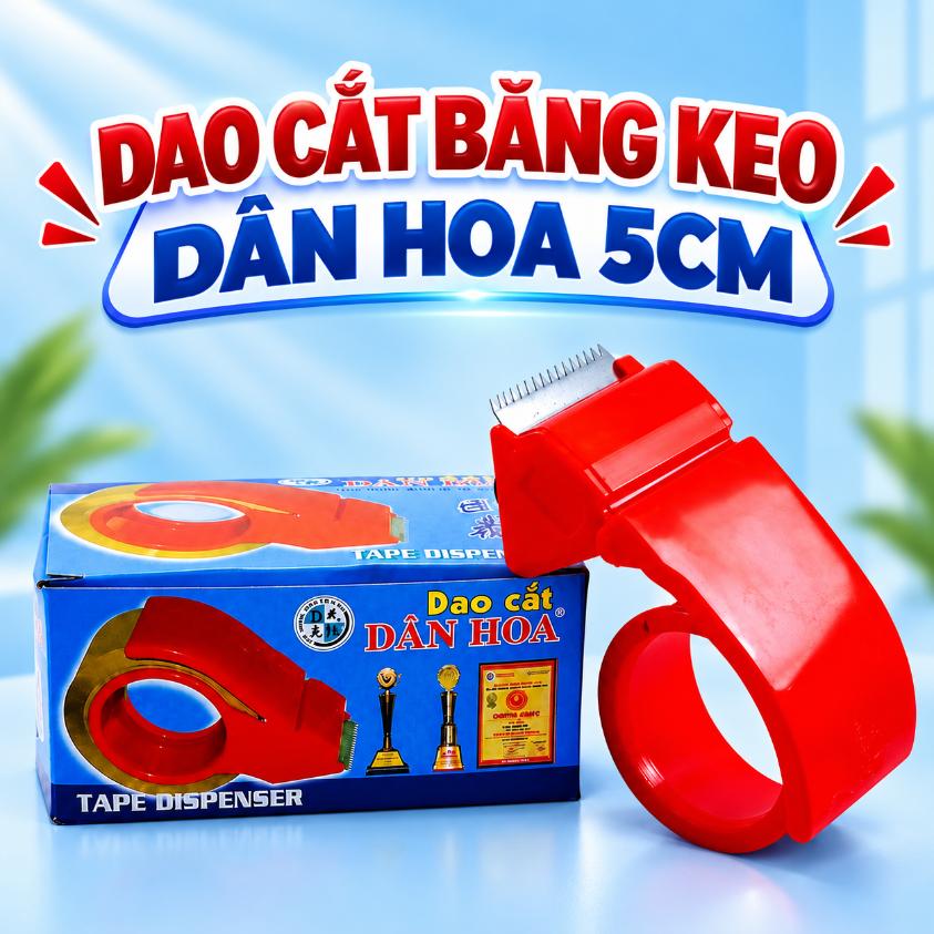 Dao cắt băng keo 5cm Dân Hoa loại nhựa