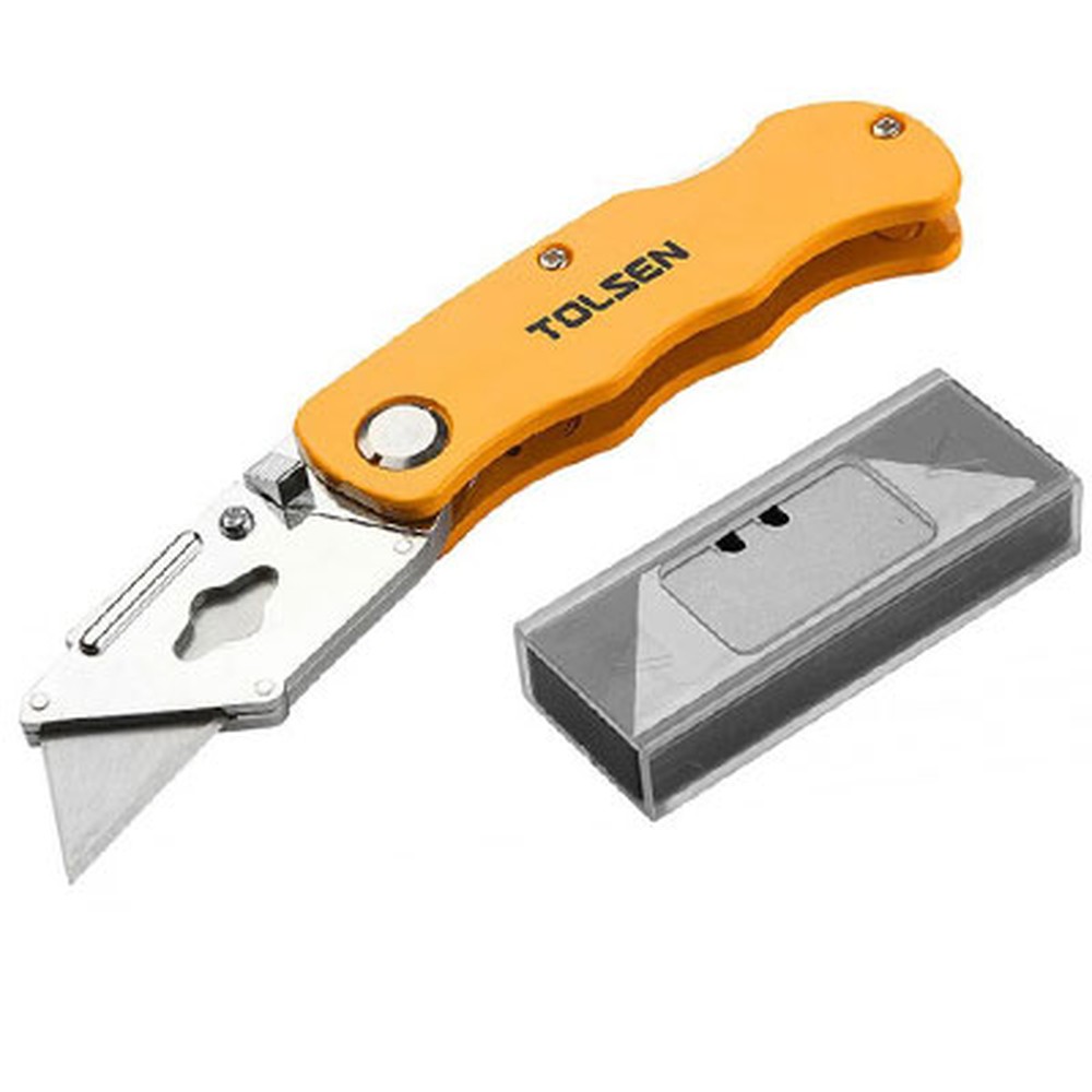 Dao rọc gấp Tolsen 30007 thân nhôm kèm 5 lưỡi