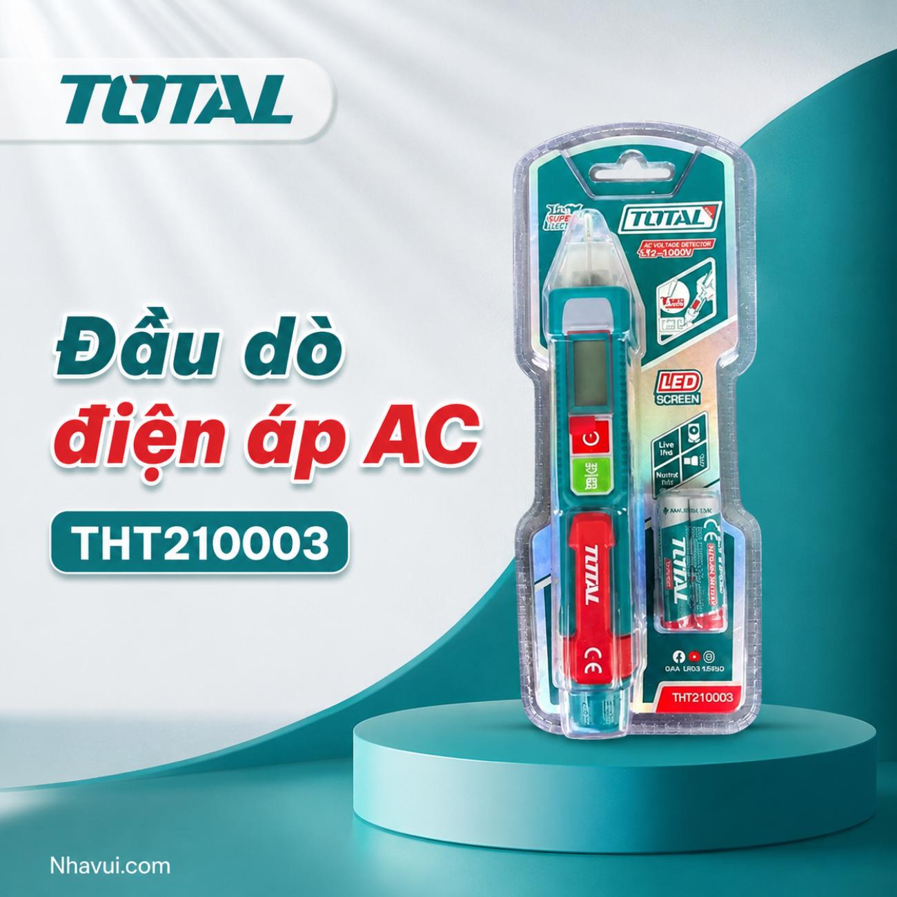 Đầu dò điện áp AC Total THT210003 không tiếp xúc 12–1000V