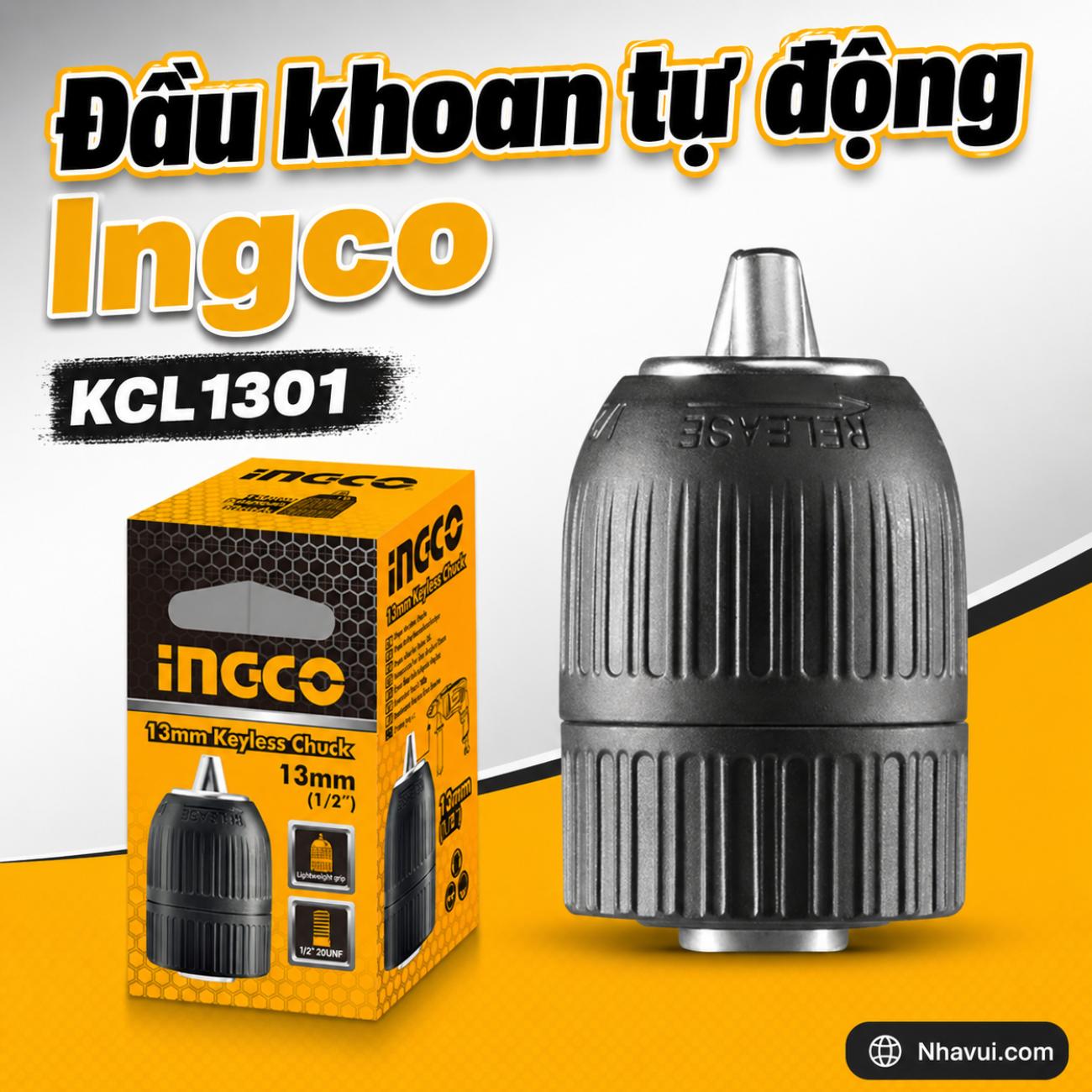 Đầu kẹp mũi khoan tự động Ingco KCL1301 kích thước 13mm
