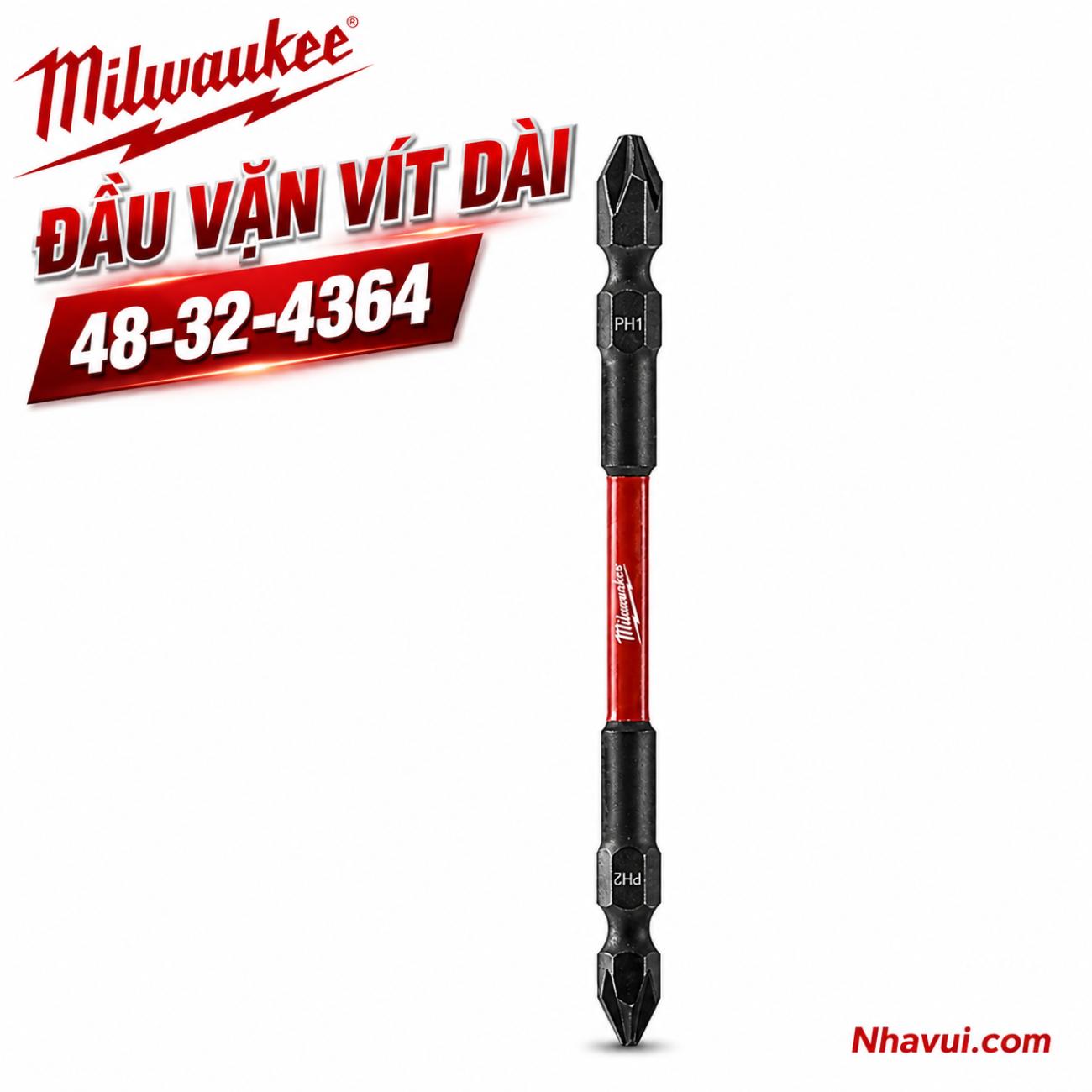 Đầu vặn vít dài Milwaukee 48-32-4364 PH2-110mm