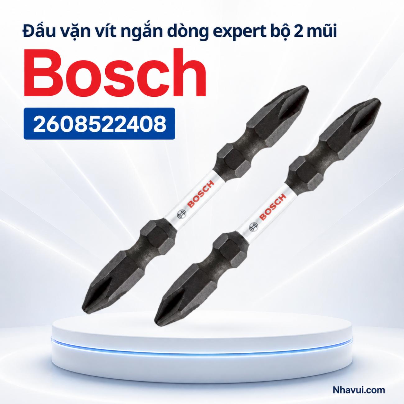 Đầu vặn vít ngắn dòng Expert bộ 2 mũi PH2x65mm Bosch 2608522408