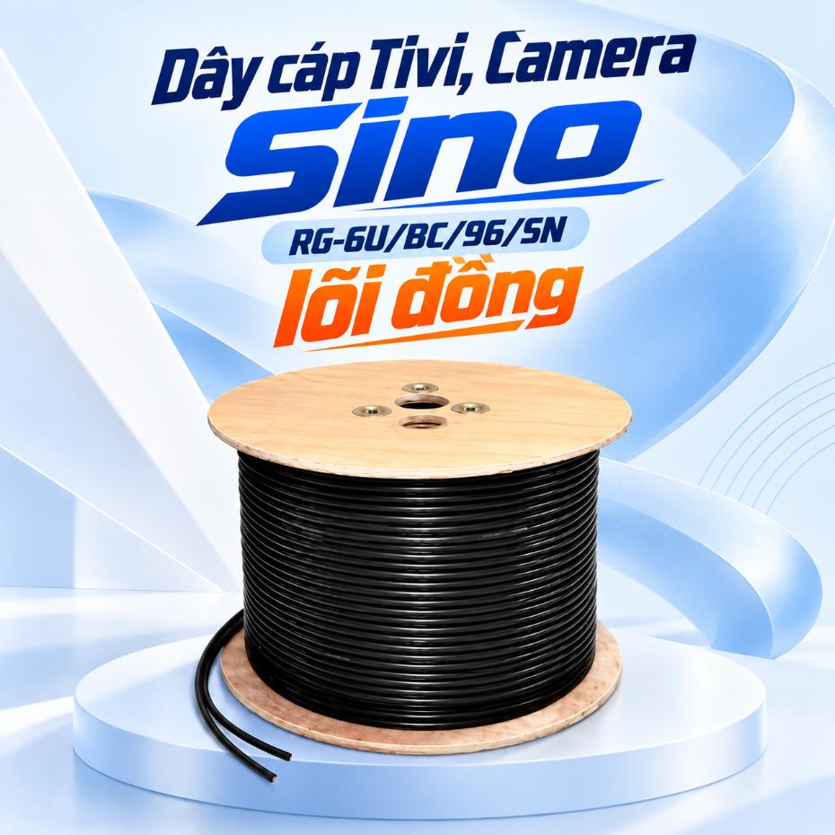 Dây cáp Tivi, Camera Sino RG-6U/BC/96/SN lõi đồng