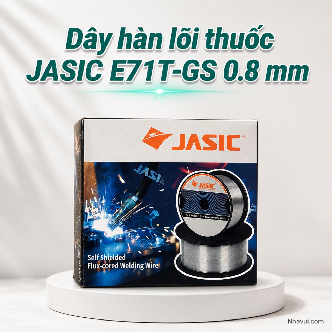 Dây hàn lõi thuốc Jasic E71T-GS đường kính 0.8mm cuộn 1kg