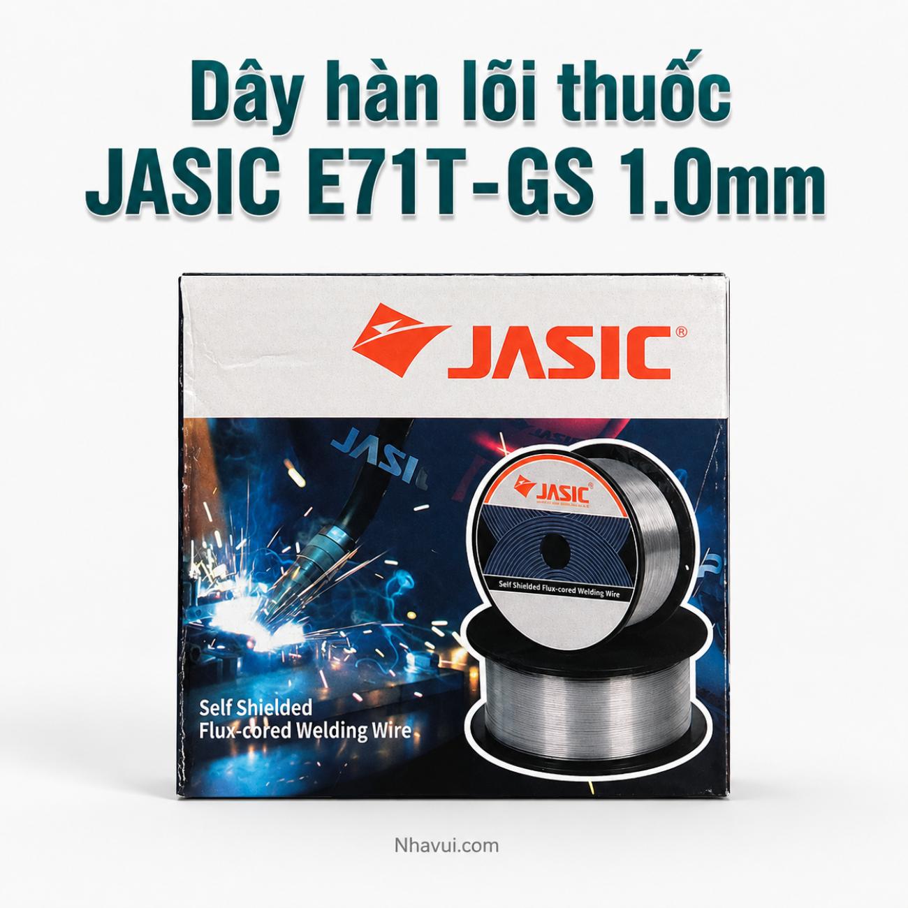 Dây hàn lõi thuốc Jasic E71T-GS đường kính 1.0mm cuộn 1kg