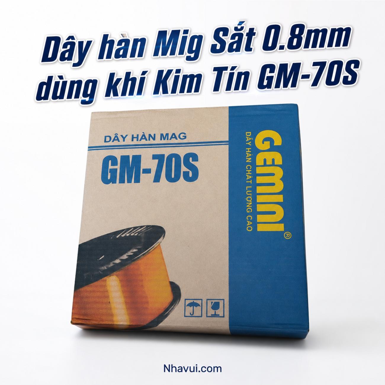Dây hàn MIG sắt Gemini GM-70S đường kính 0.8mm dùng khí cuộn 5kg