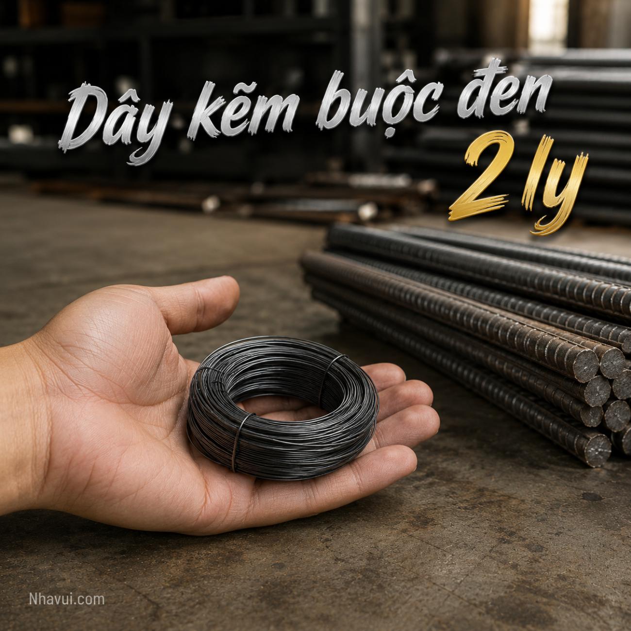 Dây kẽm buộc đen 2 ly Không thương hiệu gia công