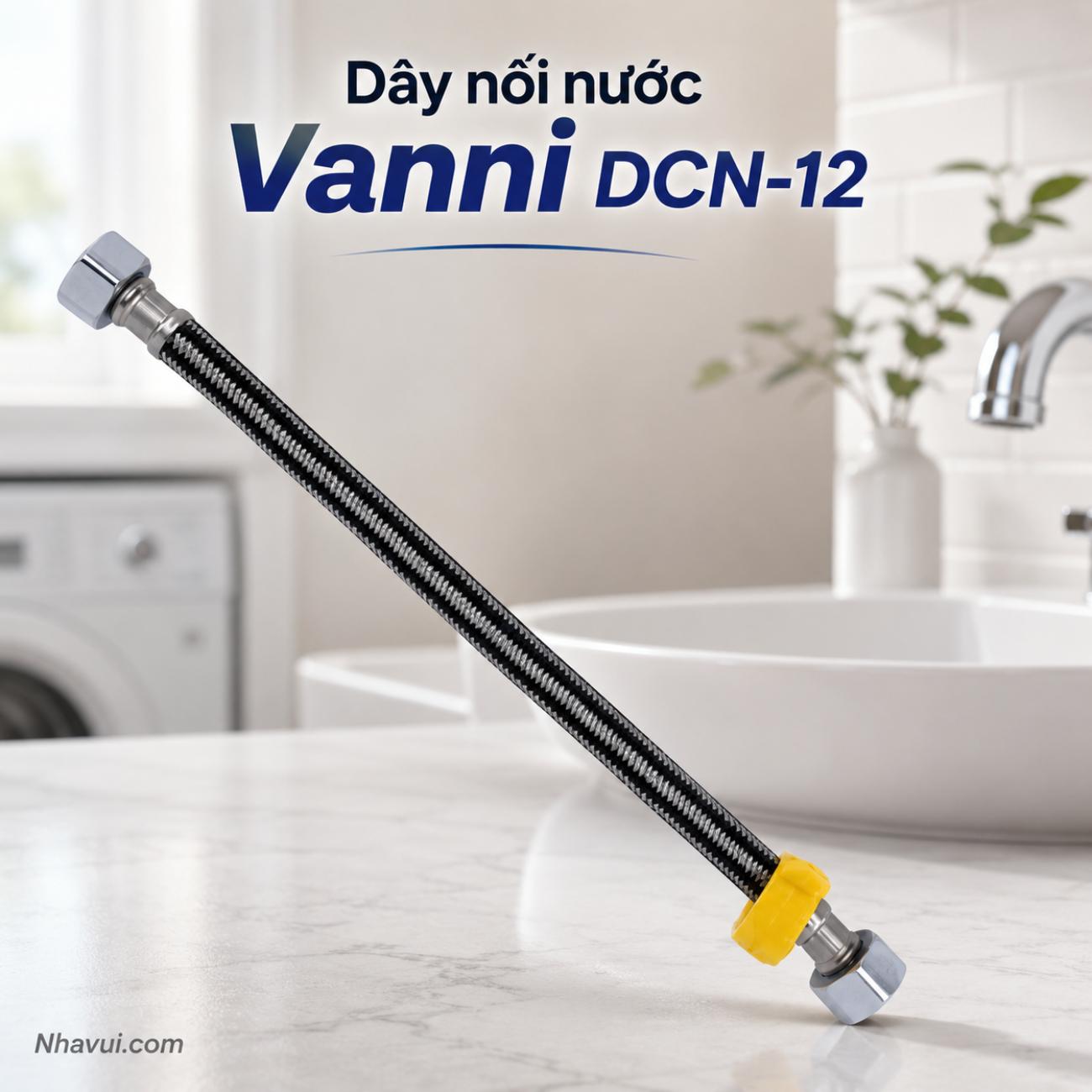 Dây nối nước Vanni DCN-12 đầu ren đồng ống inox