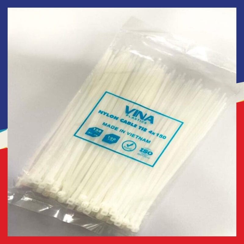Dây rút nhựa Vina Plastics 150mm màu trắng, đen