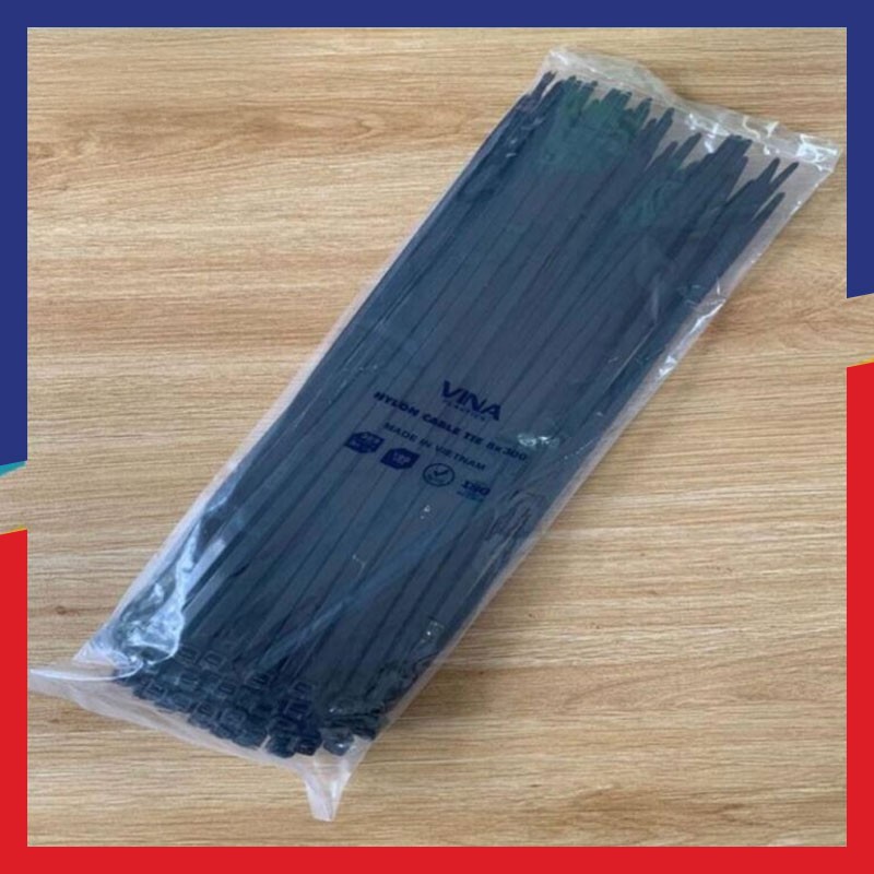 Dây rút nhựa Vina Plastics 300mm màu trắng, đen