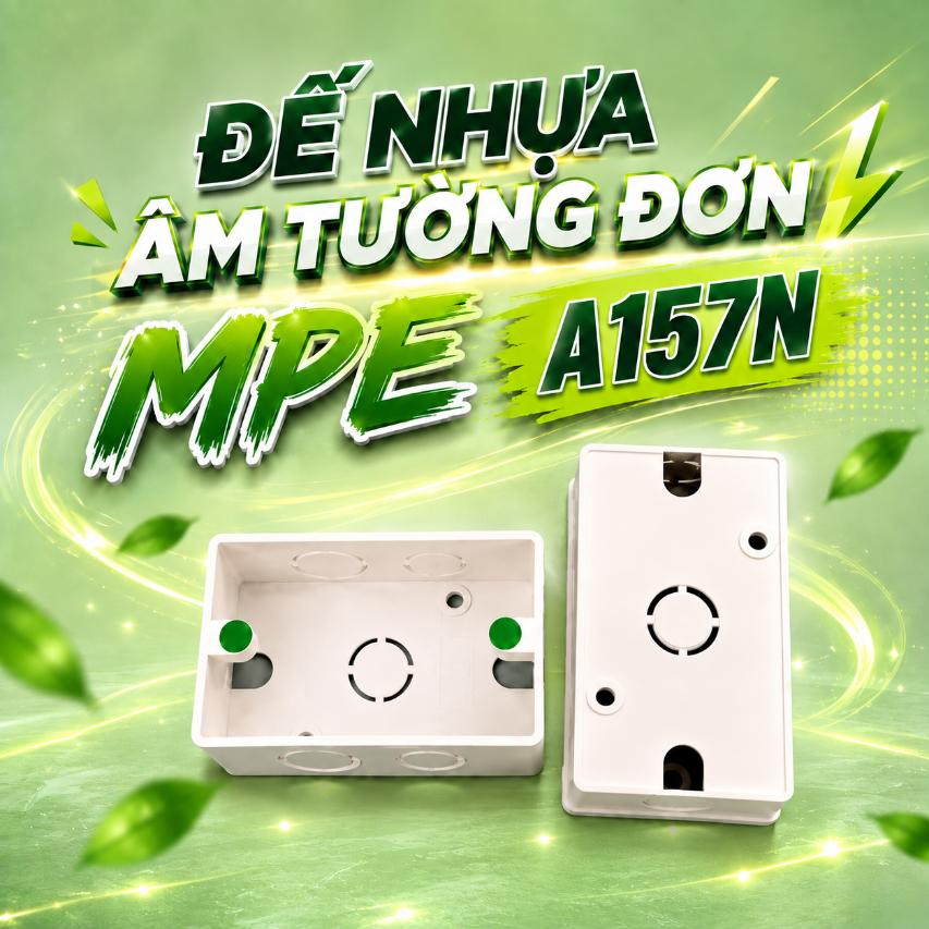 Đế nhựa âm tường đơn MPE A157N