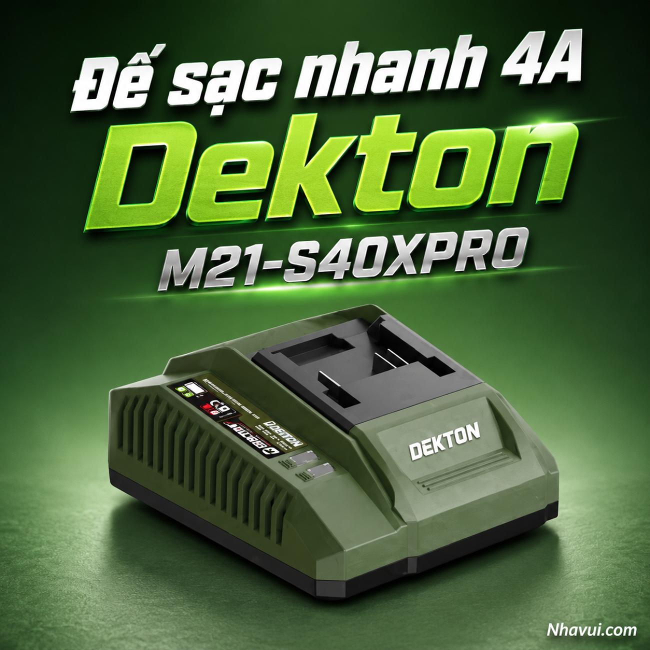 Đế sạc nhanh 4A Dekton M21-S40XPRO (Có quạt làm mát)