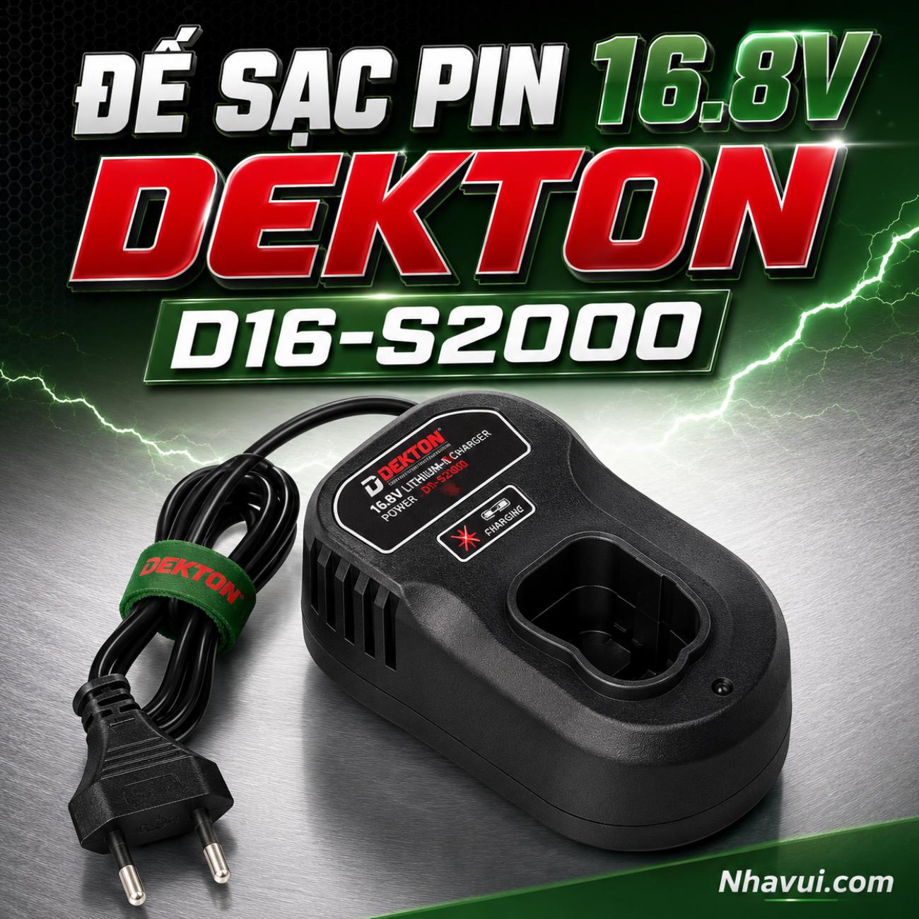 Đế sạc pin 16.8V Dekton D16-S2000
