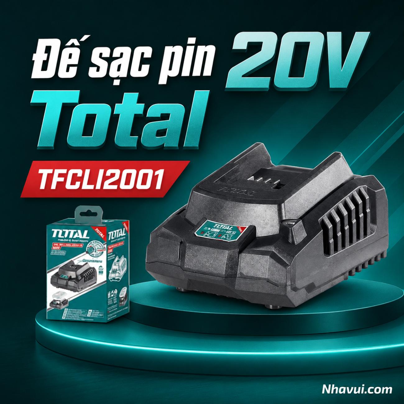 Đế sạc pin 20V Total TFCLI2001