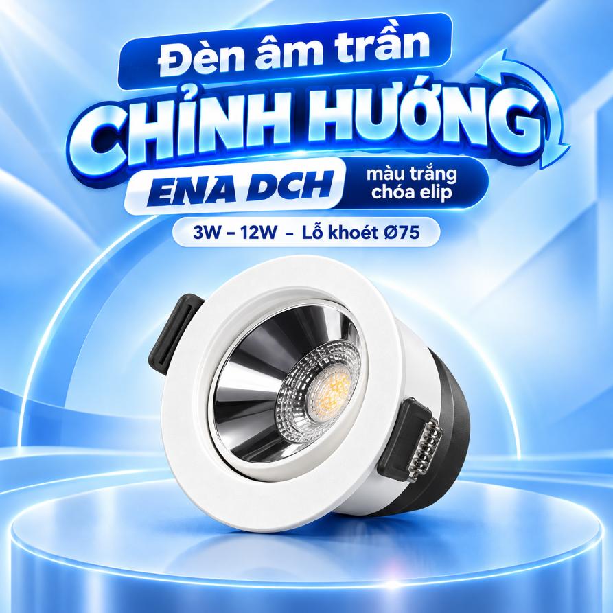 Đèn âm trần chỉnh hướng ENA DCH màu trắng chóa elip