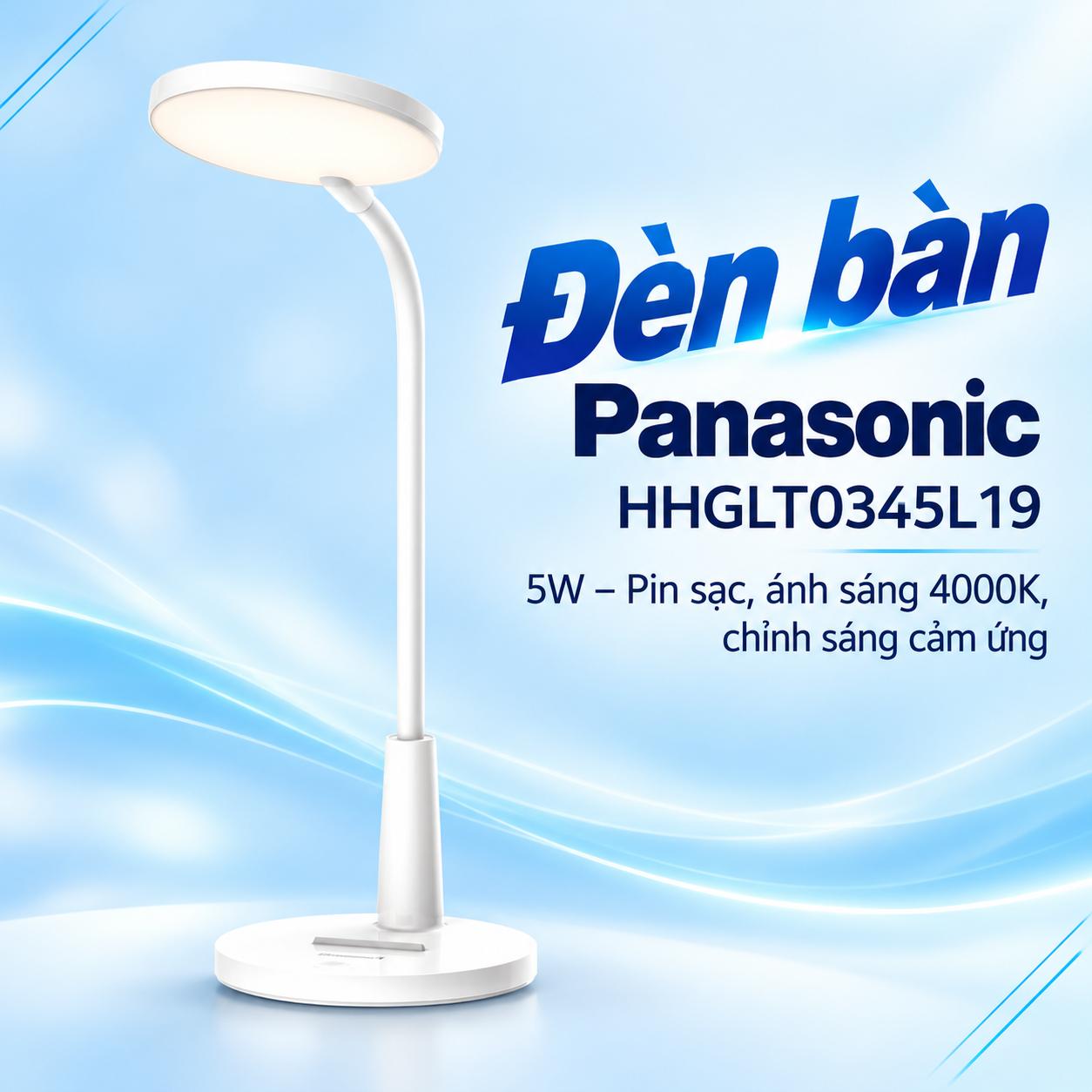 Đèn bàn LED Panasonic HHGLT0345L19 sử dụng pin sạc