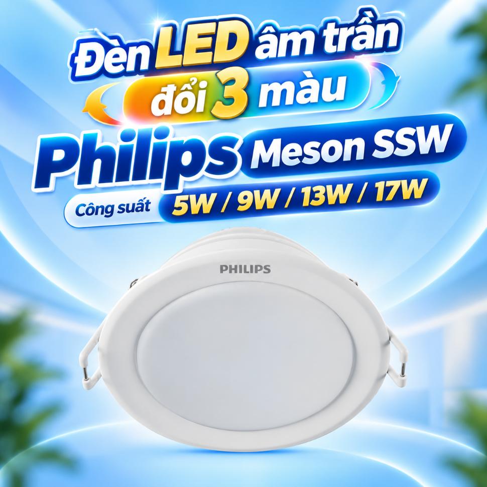 Đèn LED âm trần đổi màu Philips Meson SSW 5W / 9W / 13W / 17W