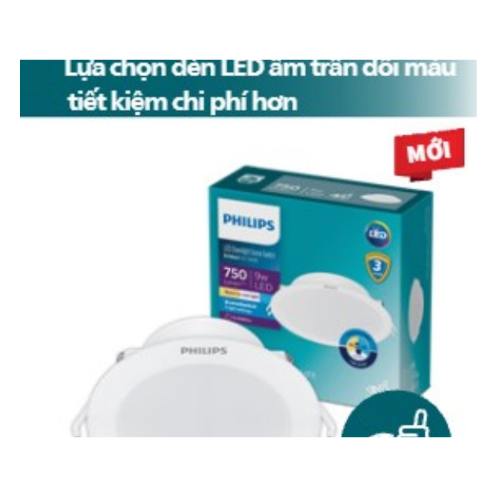 Đèn LED âm trần tròn Philips Eridani DL190B SSW 3 chế độ màu