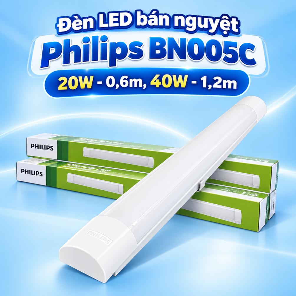 Đèn LED bán nguyệt Philips BN005C 20W 0,6m, 40W 1,2m