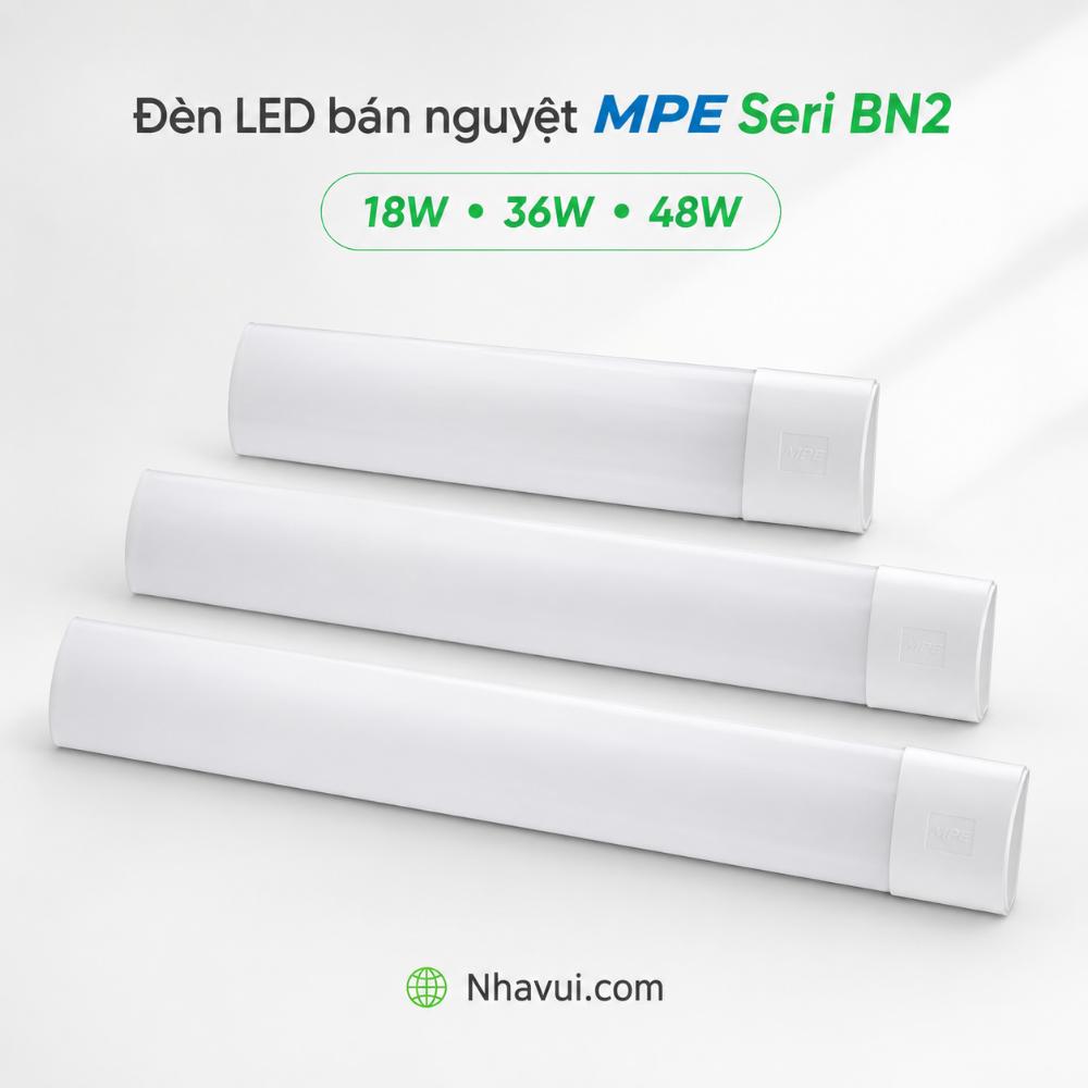 Đèn LED bán nguyệt thân nhựa MPE Seri BN2 18W 36W 48W