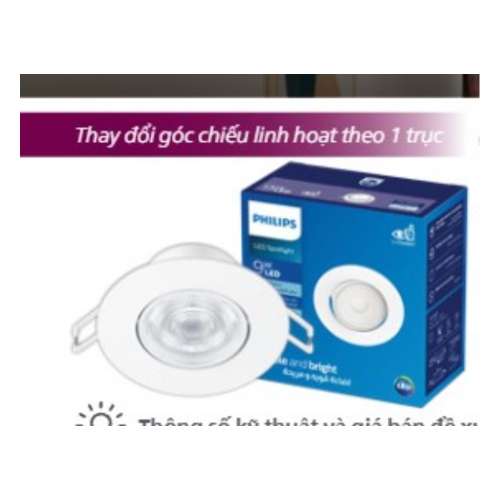 Đèn LED chiếu điểm âm trần Philips SL190 5.5W – 9W chính hãng