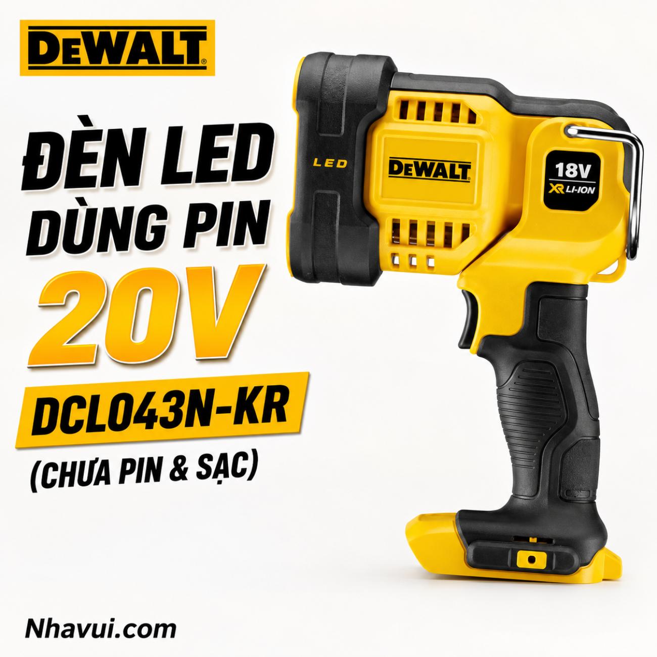 Đèn LED dùng pin 20V DeWalt DCL043N-KR (Chưa Pin & Sạc)