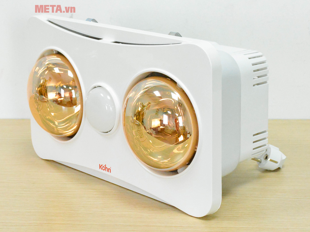 Đèn sưởi nhà tắm 2 bóng âm trần Kohn BK02G có điều khiển