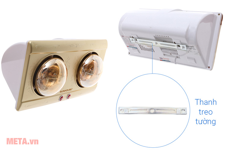 Đèn sưởi nhà tắm Sunhouse SHD3812 2 bóng