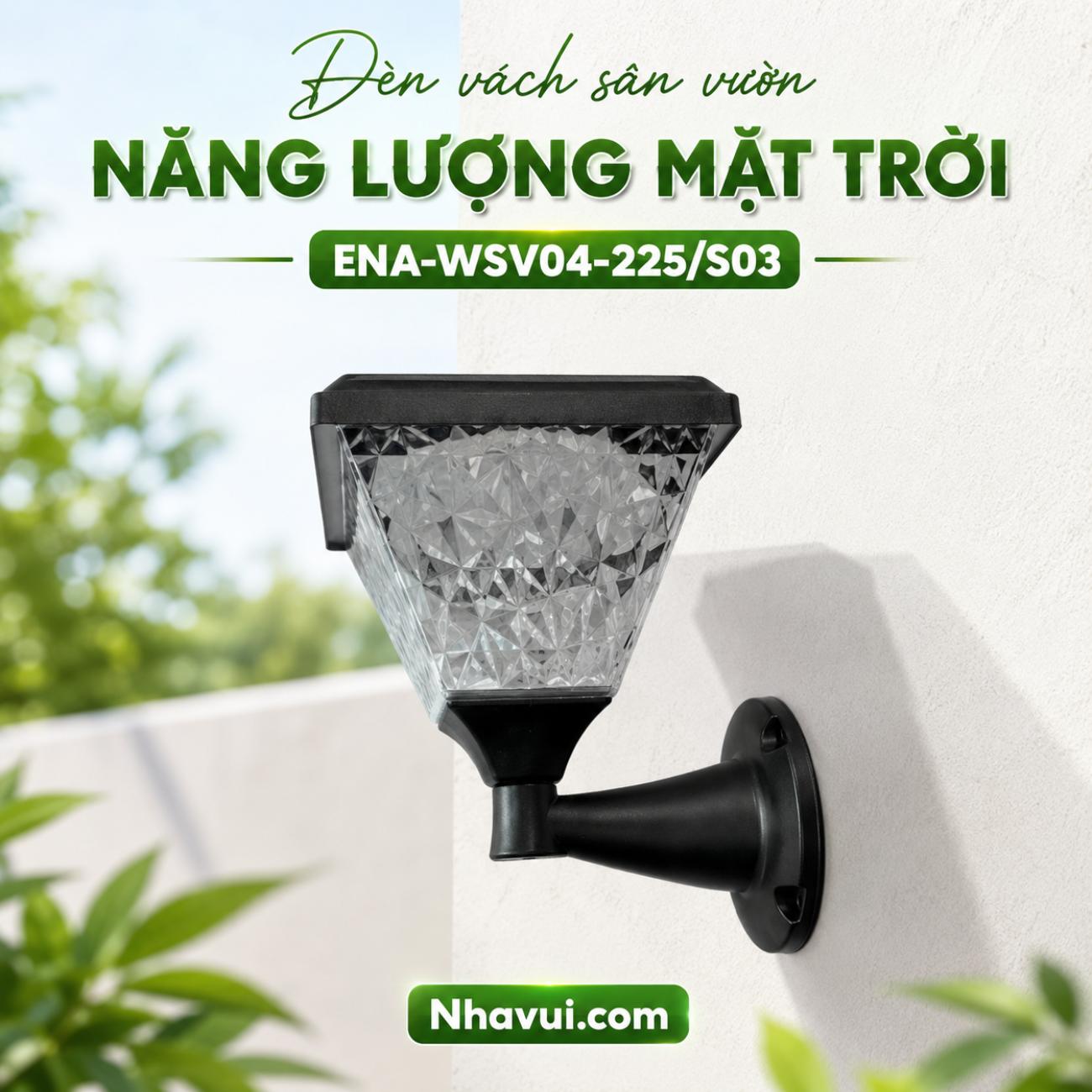 Đèn vách sân vườn năng lượng mặt trời ENA WSV04-225/S03