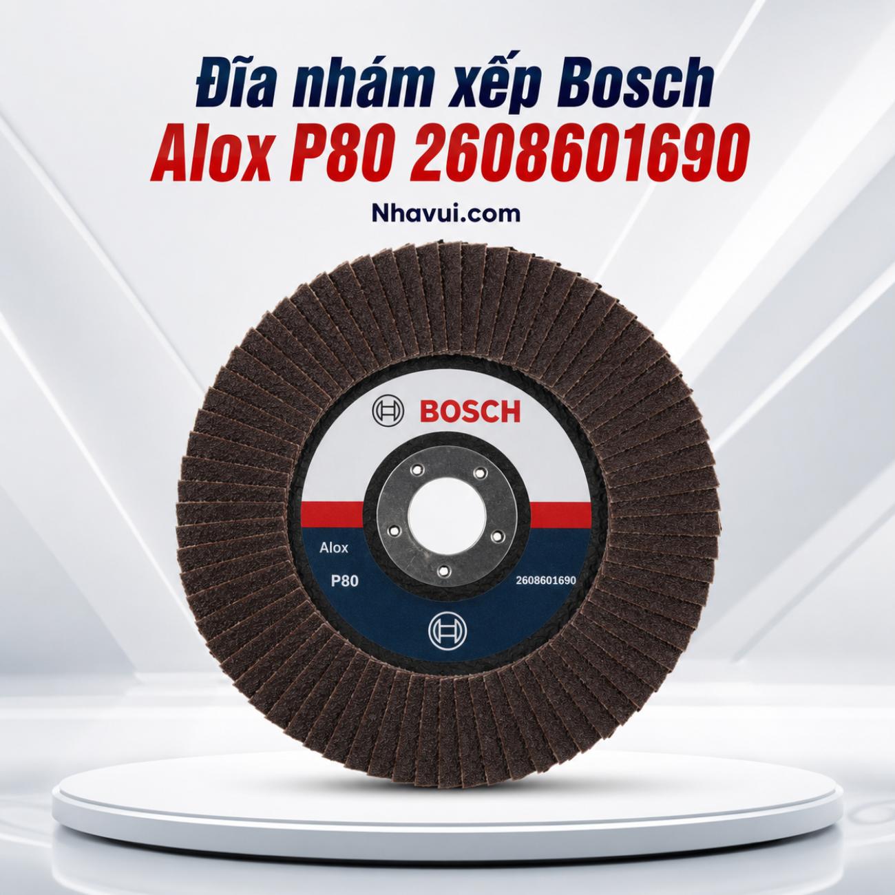 Đĩa nhám xếp Bosch Alox P80 125mm 2608601690