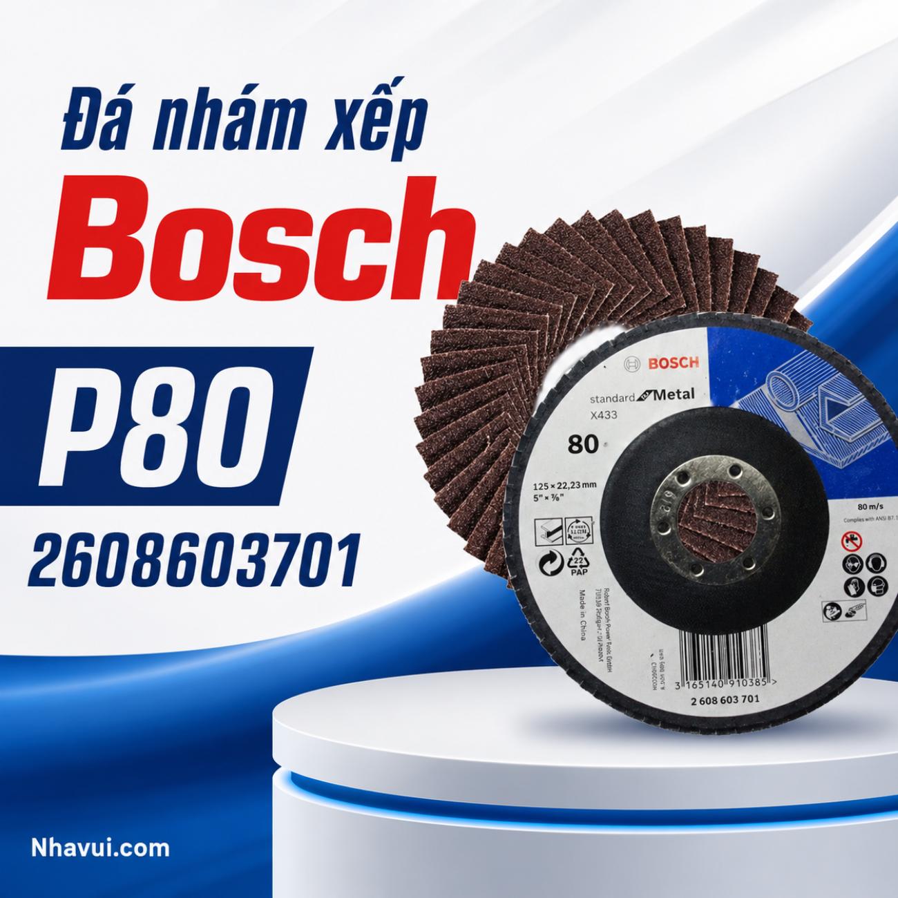 Đĩa nhám xếp Bosch P80 kích thước 100mm 2608603701