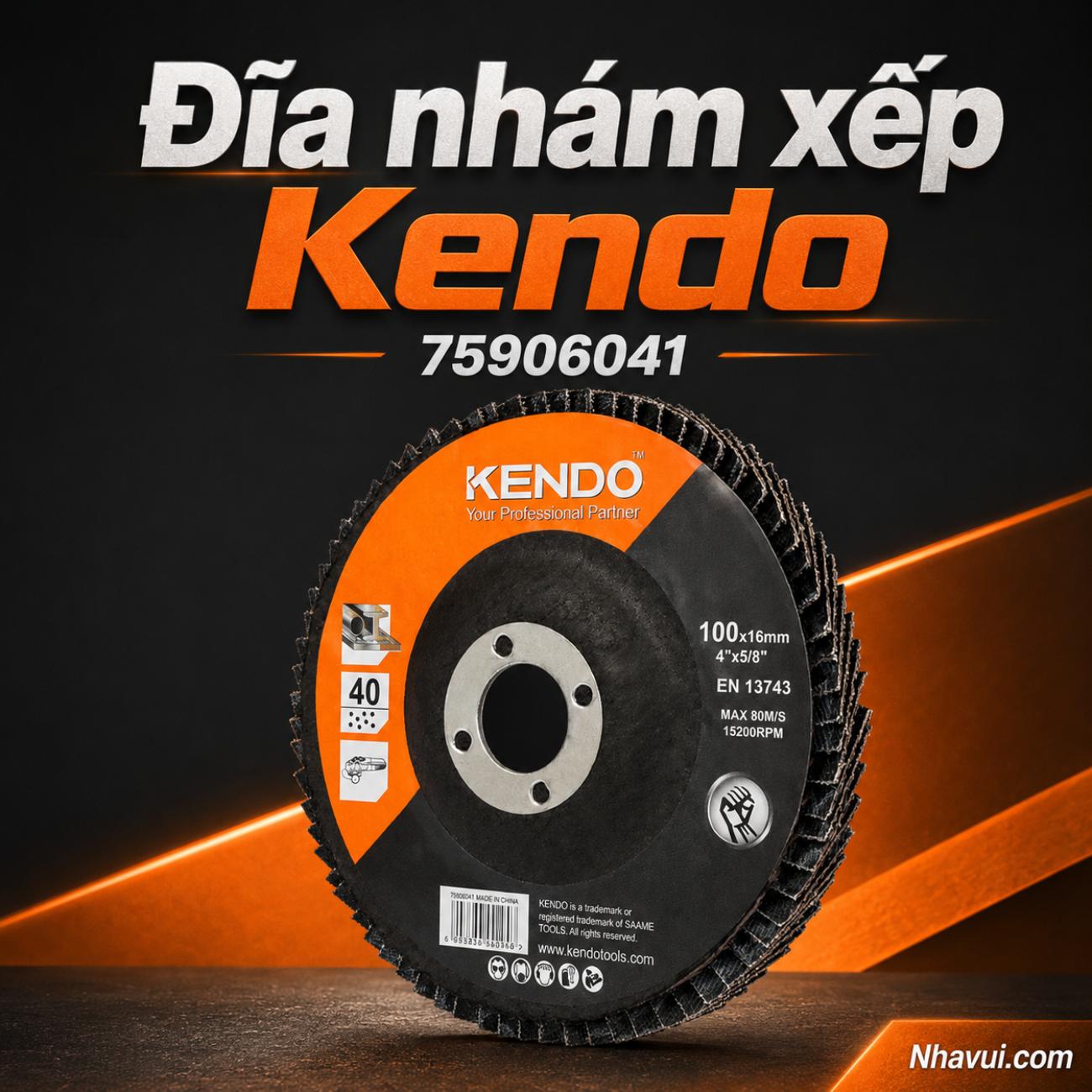 Đĩa nhám xếp Kendo P40 kích thước 100x16mm 75906041