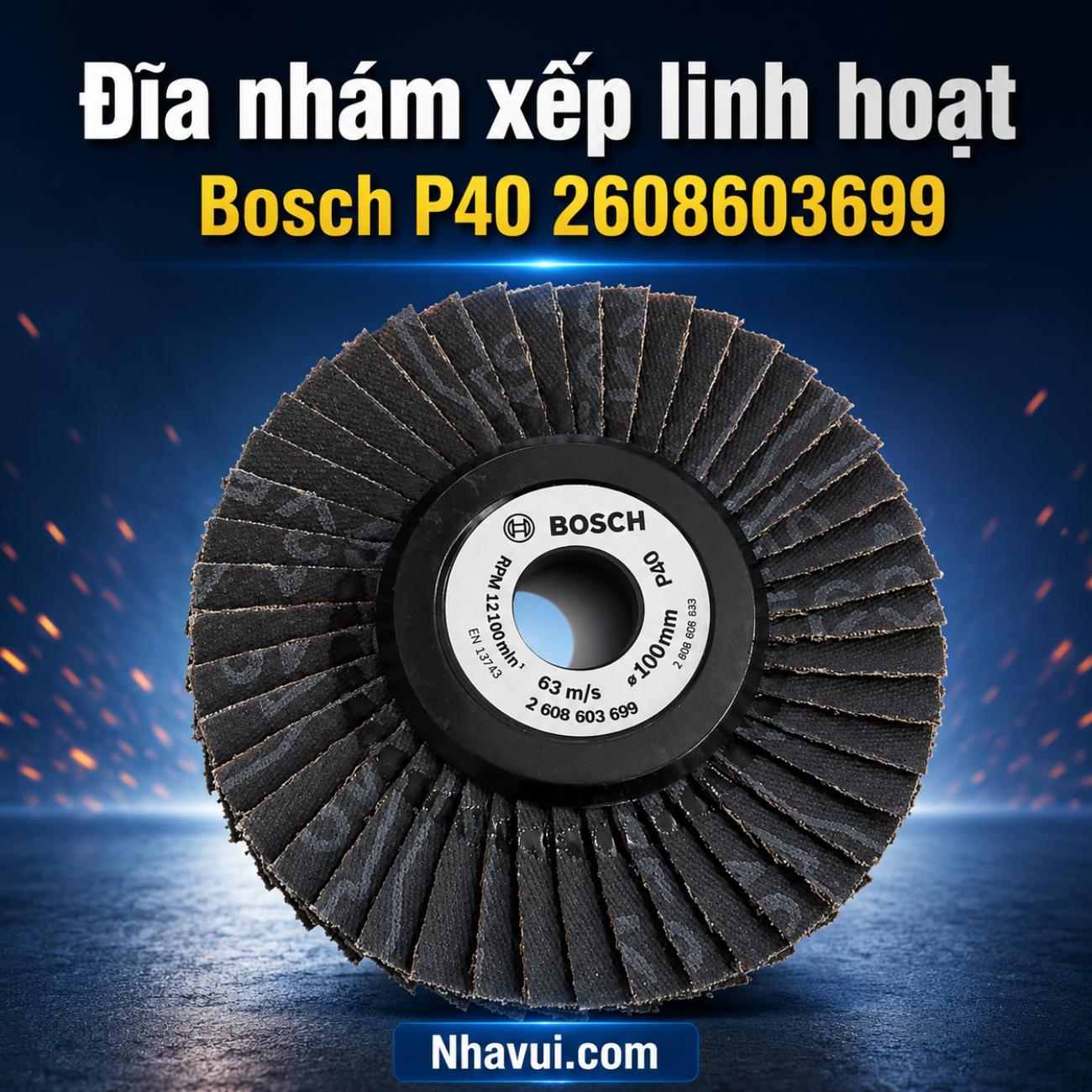 Đĩa nhám xếp linh hoạt Bosch P40 100mm 2608603699