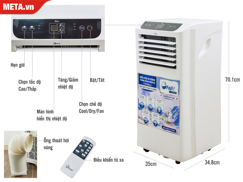 Điều hòa di động FujiE MPAC10 10.000BTU