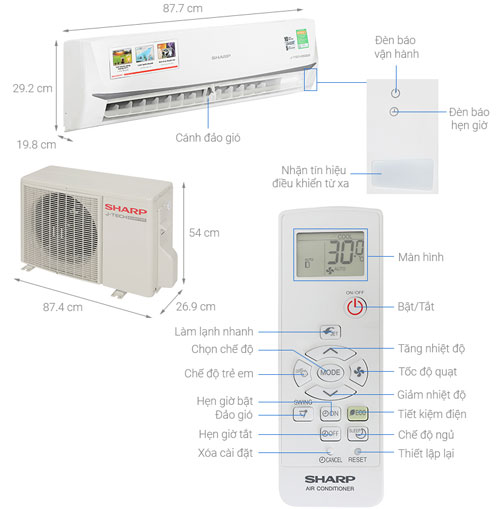 Điều hòa Sharp Inverter 18.000BTU AH-X18ZEW