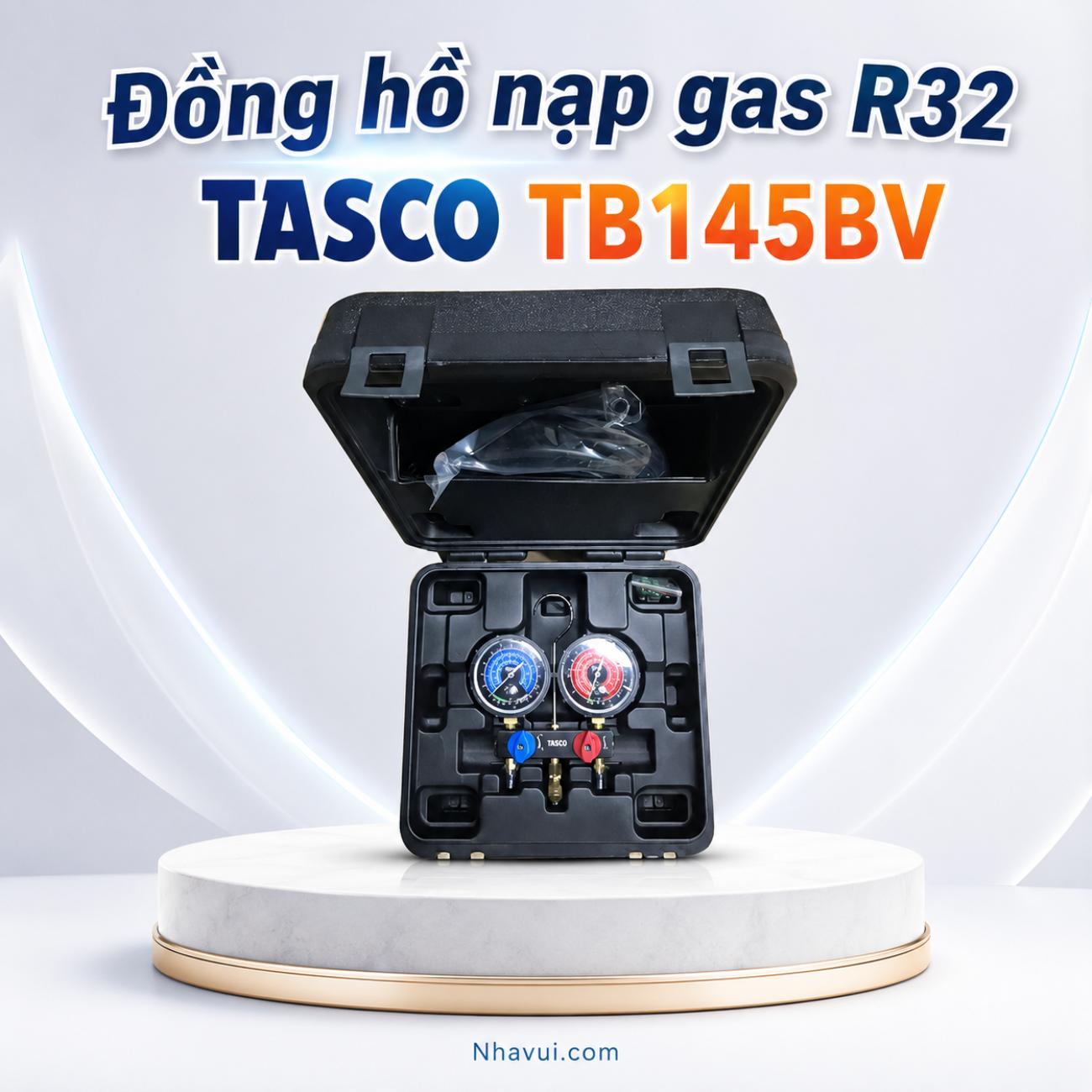 Đồng hồ nạp gas R32 Tasco TB145BV bộ 2 đồng hồ kèm hộp