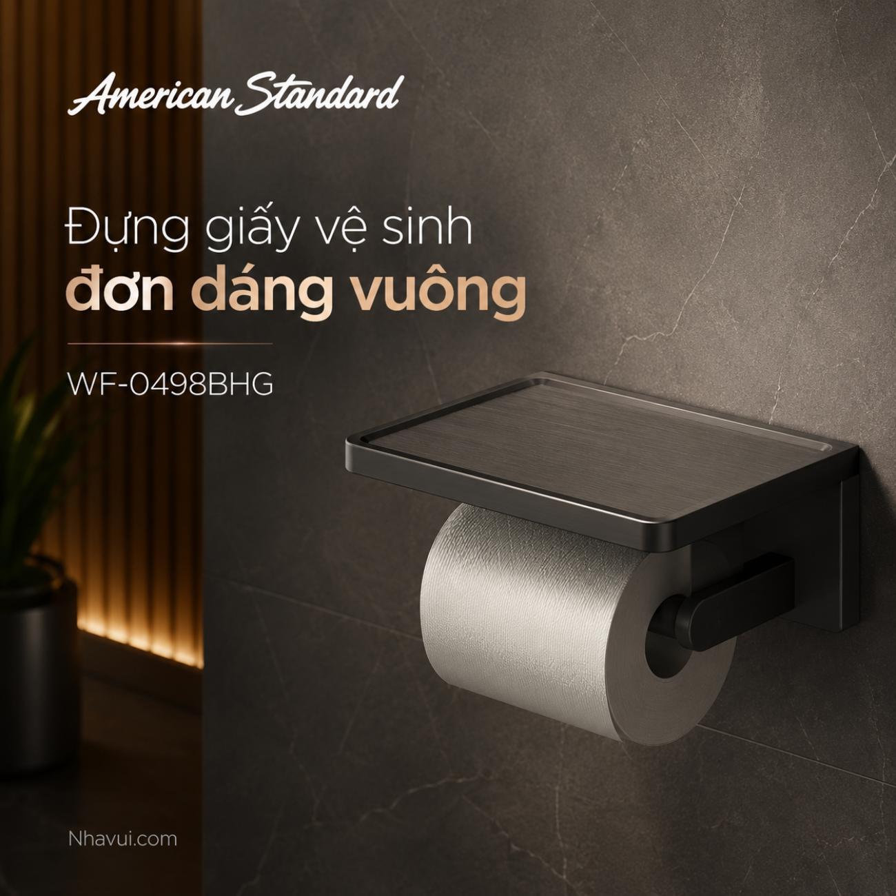 Đựng giấy vệ sinh đơn dạng vuông American Standard WF-0498BHG Concept