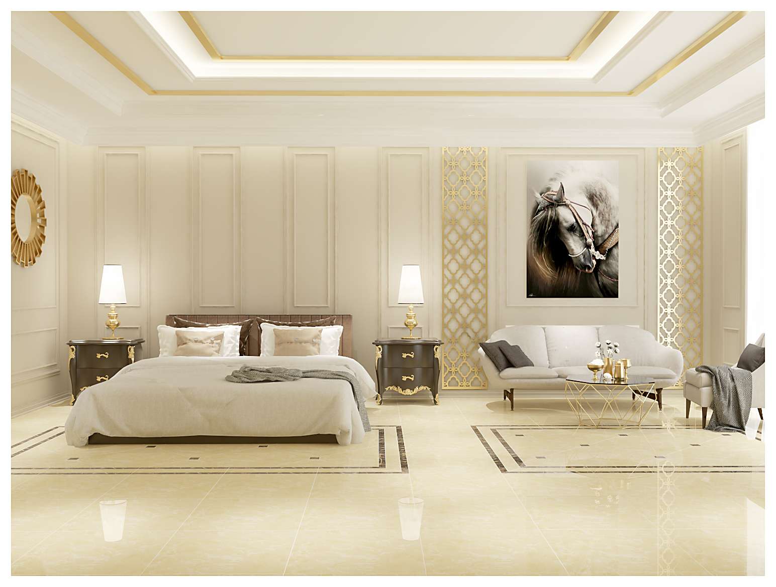 Gạch lát nền Đồng Tâm 6060HAIVAN003-FP 60x60 Porcelain vân đá vàng kem