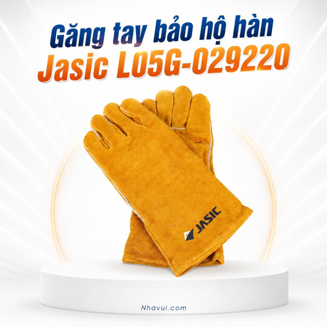 Găng tay bảo hộ hàn Jasic L05G-029220 bằng da thuộc cách nhiệt
