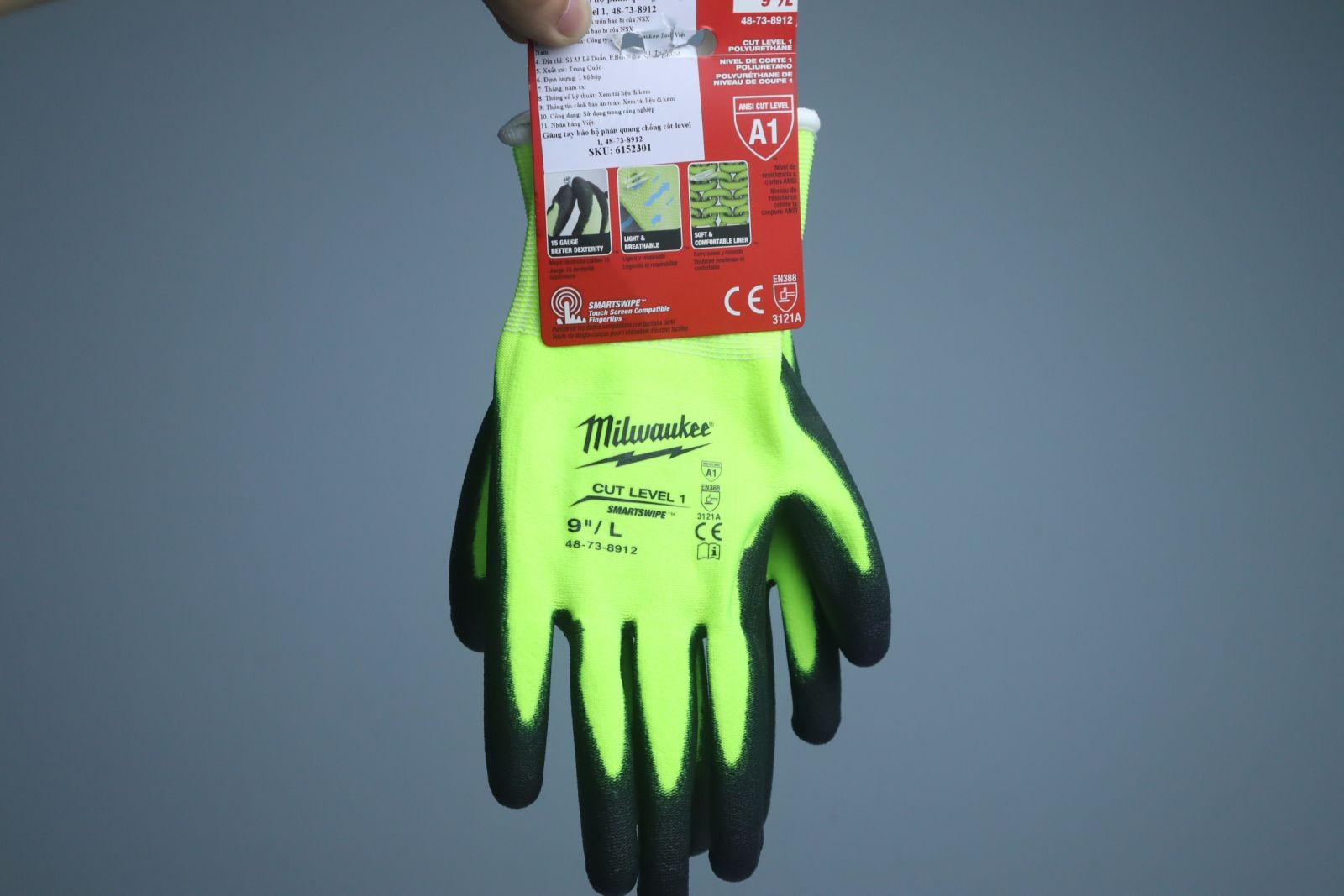 Găng tay chống cắt cấp 1 Milwaukee 48-73-8912 size L