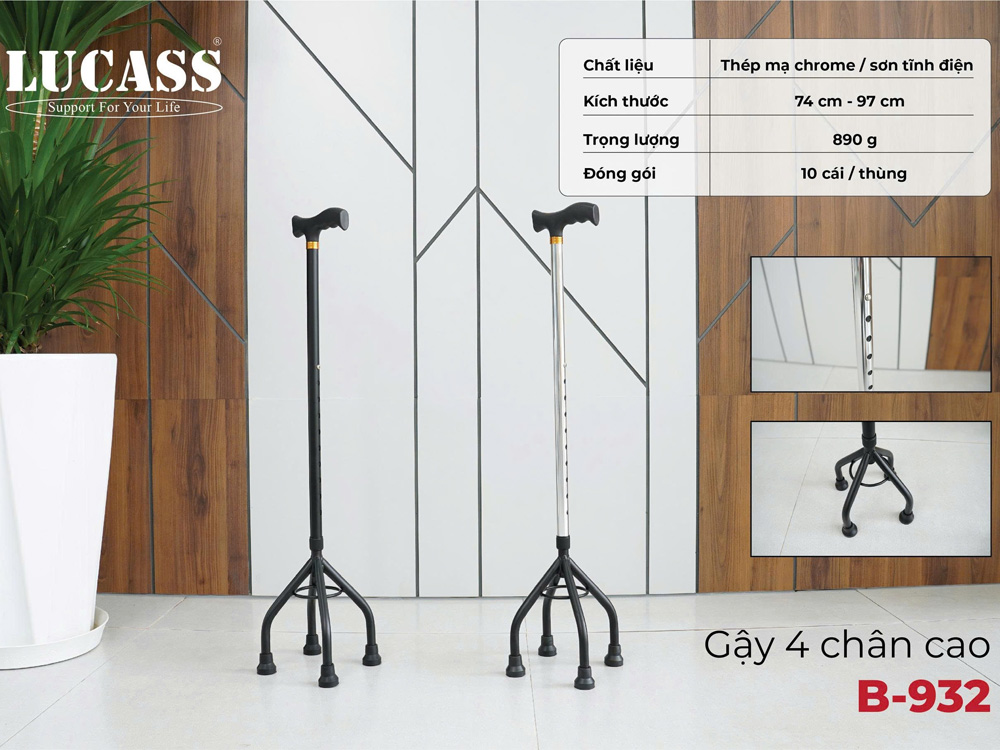 Gậy tập đi 4 chân Lucass VC32 (B932)