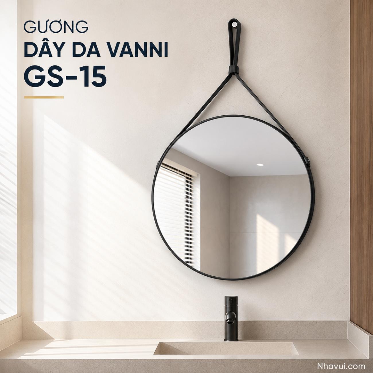 Gương dây da Vanni GS-15 60 x 60cm