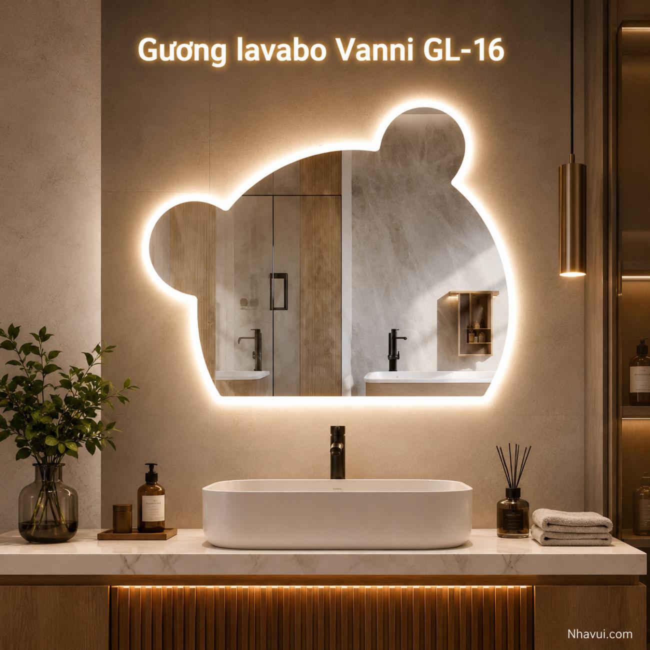 Gương lavabo LED Vanni GL-16 80x60cm cảm ứng