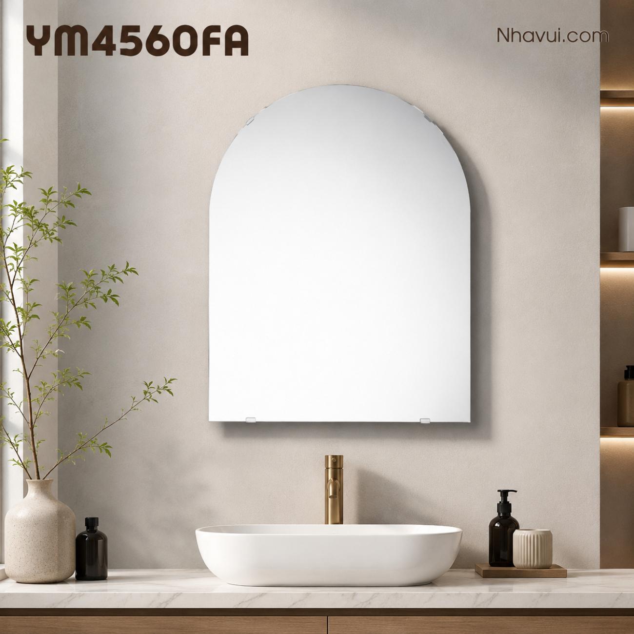 Gương phòng tắm chống mốc YM4560FA dáng vòm 450 x 600 mm