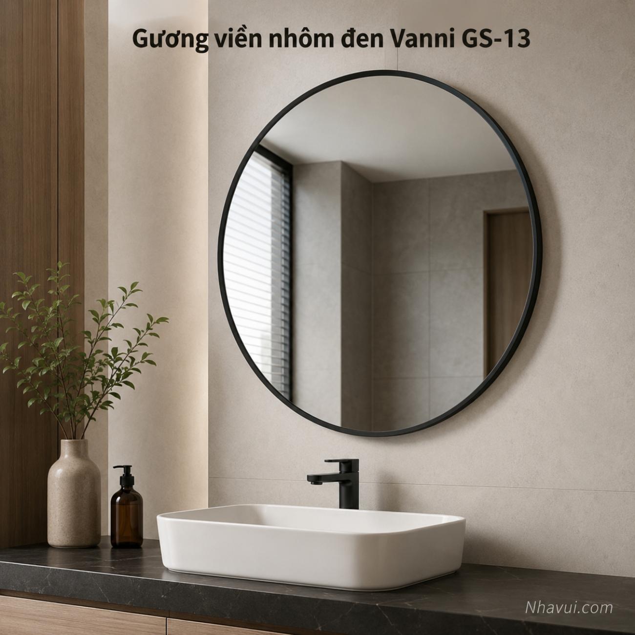 Gương tròn viền nhôm Vanni GS-12/GS-13 60 x 60cm