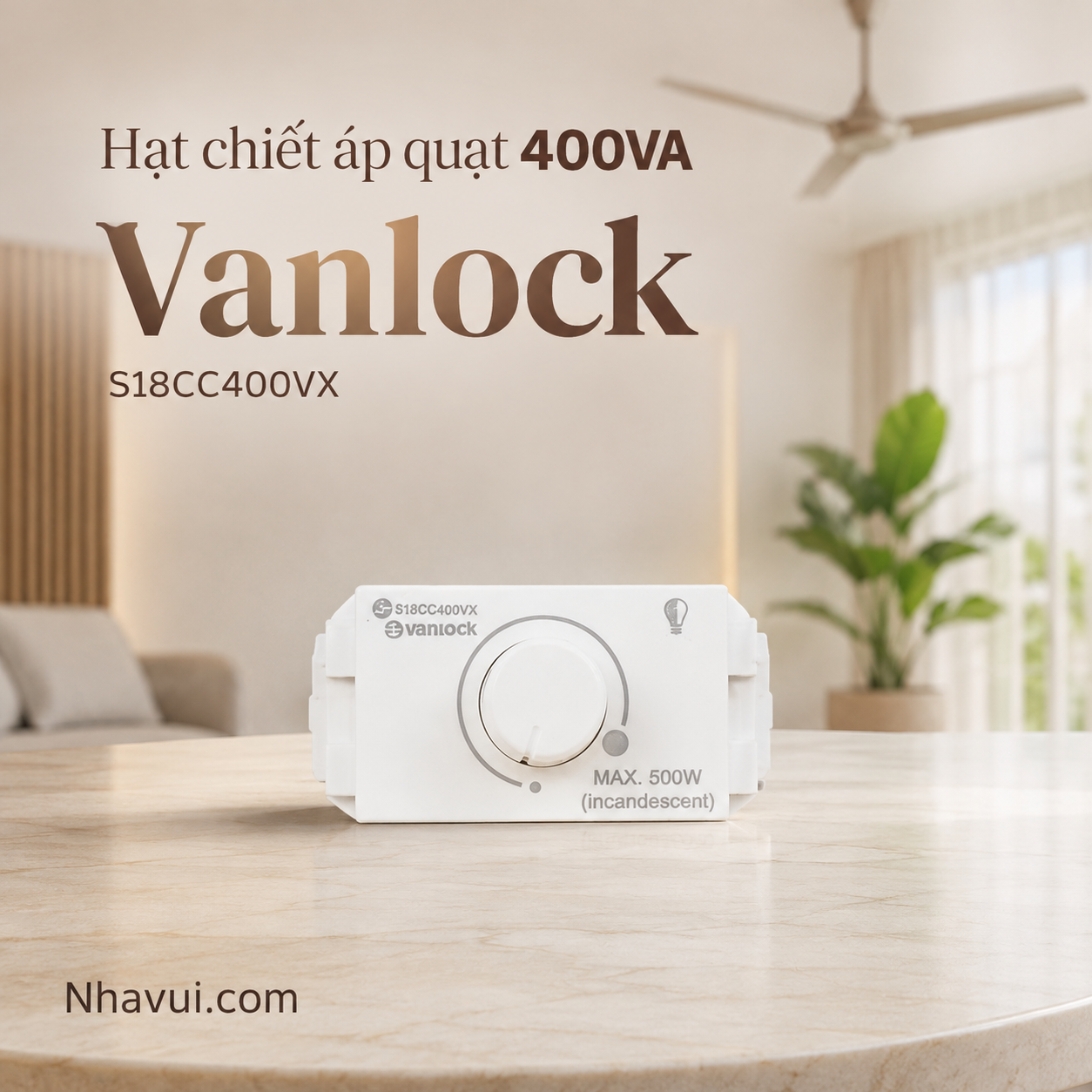 Hạt chiết áp quạt 400VA Sino S18CC400VX